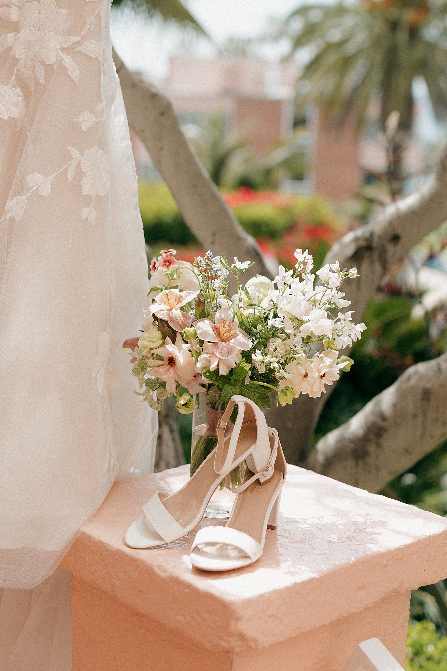 La Valencia Hotel Wedding Shoes & Flowers